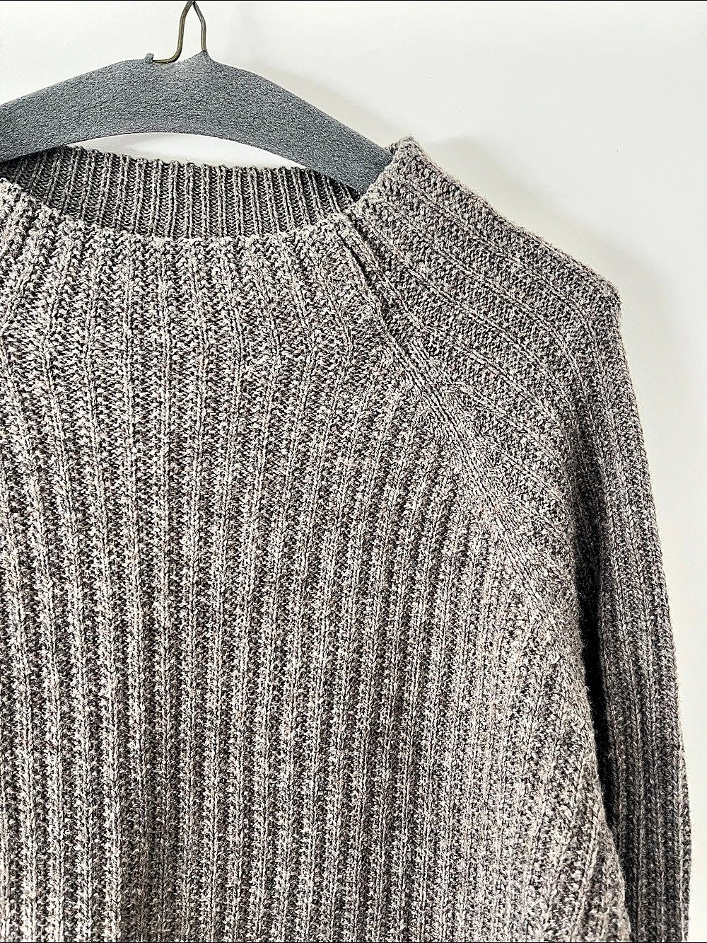 MUJI Washable Wool Mock Neck Ribbed Sweater - Picture 2 of 3